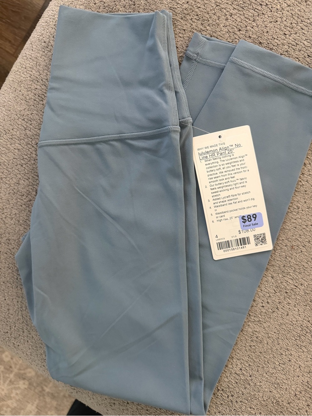 lululemon athletica Align No Line HR 25" Pants in Steel Blue- NWT